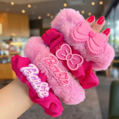 Cute Barbie Cartoon Ponytail Scrunchies Hair Band (4 pcs)